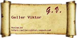 Geller Viktor névjegykártya